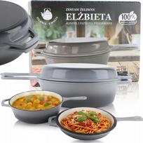 Ketaus puodų rinkinys, emaliuotas, 26 cm, 3,2 l ir 1,4 l