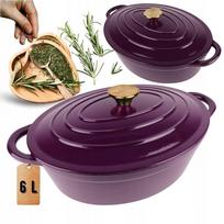 Lietiniai ketaus puodas HAGE, 6 l, "Eggplant" spalva
