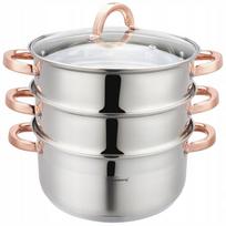 Garų puodas 5 l, nerūdijančio plieno, indukcinis, 24 cm, su 2 kasetėmis