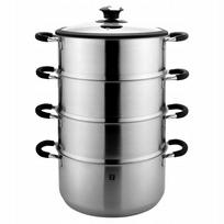Garų puodų rinkinys, 5 dalių, nerūdijantis plienas, 28 cm, 7,6 l