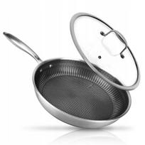 Indukcinė nerūdijančio plieno keptuvė su dangčiu NUTRICHEF 30 cm