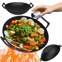 Ketaus wok keptuvė 31 cm, tinkama indukcinei viryklei ir židiniui