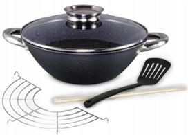 Ketaus wok keptuvė su marmurine danga 28 cm Kamille 4806MR