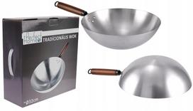 Plieninis kiniškas wok keptuvė Perfect Home, 32 cm, 1,3 mm storio