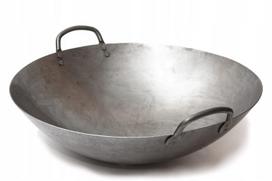 Wok keptuvė, 40 cm, kalto plieno, apvalus dugnas