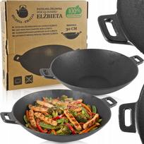 Ketaus wok keptuvė, 30 cm, kiniškiems patiekalams