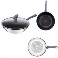 Wok keptuvė su dangčiu, nelimpanti, 28 cm, plieninė
