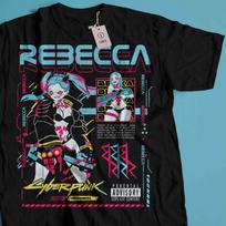 Rebecca Cyberpunk Edgerunners Anime Graphic T Shirt David Martinez Night City Manga Gaming Streetwear Otaku Gift Unisex L blue