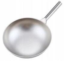 30 cm titano keptuvė wok, 99 % gryno titano, nesvylanti, tinkama dujinėms viryklėms