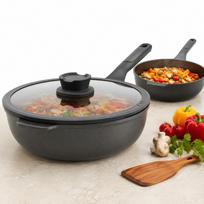 Wok keptuvė su dangčiu 28 cm, indukcinė, keraminė danga, BERGHOFF