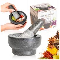 Granitinis virtuvinis grūstuvas su kočėlu, 9 cm