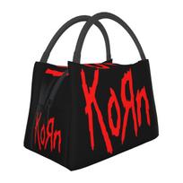 Music Rock Korn Band Insulated Lunch Bag for School Bento Storage Food Boxes Leakproof Container Cooler Thermal Lunch Box Tote One Size black