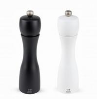 Peugeot medinių druskos ir pipirų malūnėlių rinkinys, baltas ir juodas, 20 cm