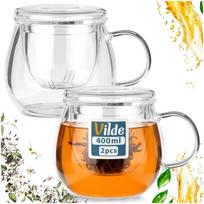 Stikliniai puodeliai su sieteliu arbatai, 400 ml, 2 vnt.