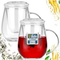 Stikliniai puodeliai su sieteliu arbatai, 530 ml, 2 vnt.
