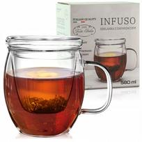 Stiklinis puodelis su arbatos sieteliu, 580 ml