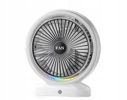 Stalinis USB ventiliatorius su RGB LED apšvietimu, įkraunama baterija