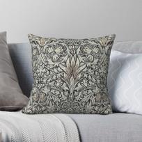 William Morris Snakeshead Grey Square Pillowcase Polyester Linen Velvet Pattern Zip Decor Pillow Case Car Cushion Cover 45x45 45X45CM gray