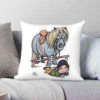 Norman Thelwell Show Jumping Gone Wrong Square Pillowcase Polyester Linen Velvet Printed Zip Decor Throw Pillow Case Sofa Seater 30X30CM white