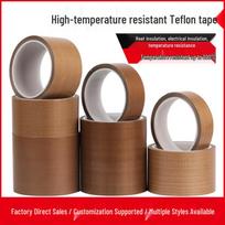 High-Temperature PTFE Non-Stick Teflon Tape - Wear-Resistant & Heat-Insulating for Sealing Machine Applications 10mm*10m; Brown: 0.13mm Thick gray
