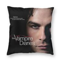 Vampire Diaries Movie Damon Salvatore Square Pillowcase Pillow Cover Cushion Zip Decorative Comfort Throw Pillow for Home Living 30cmx30cm(12x12Inch) gray