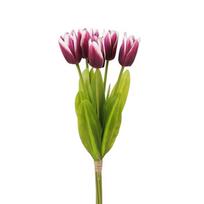 Real Touch Artificial Tulip Flowers Realistic Handmade Simulation Big Tulip 52 cm 5-Heads Faux Tulip Branch Party Favors yellow