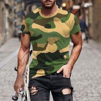 Street Essential! Camouflage Short Sleeve T-Shirt, Comfortable and Versatile. S black