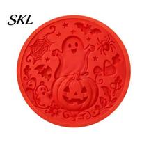 Handmade Pathway Stepping Stones Silicone Stone Mold for Halloween DIY Garden Pathway, Flexible Reusable Casting Concrete Molds Cement, Sunflower Cat E red