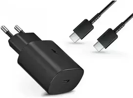 Samsung EP-TA800EBE kelioninis įkroviklis | 25W | USB-C | su USB-C į USB-C kabeliu | juodas (OEM)
