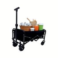 Heavy Duty Foldable Trolley All Terrain Pet Cart With Aluminum Frame Large Wheels For Camping Shopping brown