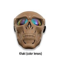 Kaukolės ir vaiduoklio formos akiniai veidui dengti lauko sportui, visureigiui, motociklo šalmui Army Green color lens gray