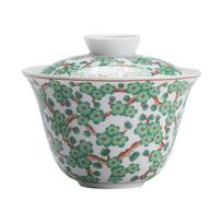 150ml Ancient Colour Green Plum Gaiwan Traditional Tea Tureen Tea Bowl With Lid Kit Tea Brewing Cover Bowl Tea Set Collection gray