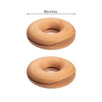 2Pcs Wood Bag Clips Bag Sealer Nordic Doughnut Shape Snacks Food Clip Wooden Storage Organization Sealing Clips Kitchen Gadgets beige