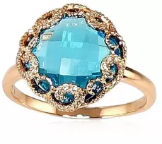 Diamond Sky Jewelry Auksinis žiedas su deimantais ir topazais „Henry II“