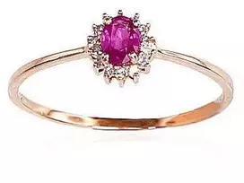 Diamond Sky Jewelry Auksinis žiedas su deimantais ir rubinais „Ferro VII“