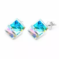 Diamond Sky Jewelry Sidabriniai auskarai „Rubicon II (Aurora Borealis)“ su Swarovski® kristalais