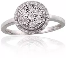 Diamond Sky Jewelry Auksinis žiedas su deimantais „Deimantų Gėlė II“