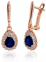 Diamond Sky Jewelry Auksiniai auskarai su deimantais ir safyrais „Renaissance III“