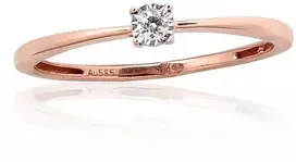 Diamond Sky Jewelry Auksinis žiedas su deimantais „Solitaras II“