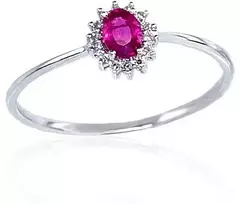 Diamond Sky Jewelry Auksinis žiedas su deimantais ir rubinais „Ferro III“