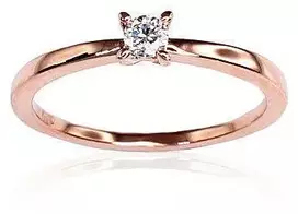 Diamond Sky Jewelry Auksinis žiedas su deimantais „Solitaras X“