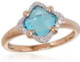 Diamond Sky Jewelry Auksinis žiedas su deimantais ir topazais „Henry III“