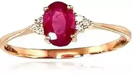 Diamond Sky Jewelry Auksinis žiedas su deimantais ir rubinais „Grakštumas VII“