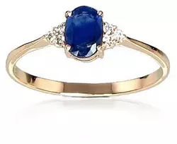 Diamond Sky Jewelry Auksinis žiedas su deimantais ir safyrais „Grakštumas VIII“