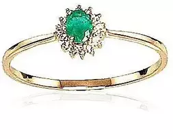 Diamond Sky Jewelry Auksinis žiedas su deimantais ir smaragdais „Ferro VIII“