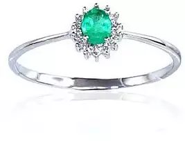 Diamond Sky Jewelry Auksinis žiedas su deimantais ir smaragdais „Ferro II“