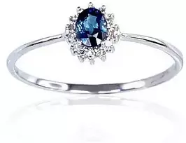 Diamond Sky Jewelry Auksinis žiedas su deimantais ir safyrais „Ferro“