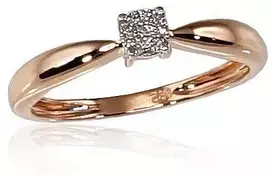 Diamond Sky Jewelry Auksinis žiedas su deimantais „Solitaras II“