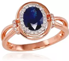 Diamond Sky Jewelry Auksinis žiedas su deimantais ir safyrais „Ferro IX“