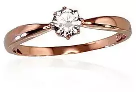Diamond Sky Jewelry Auksinis žiedas su cirkoniais „Solitaras XI“